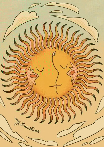 My Sunshine, Romantic Celestial Greeting Card created by Lione & Sheikh