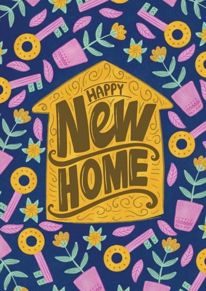 Pretty New Home Card - Plants And Keys created by Harkiran Kalsi