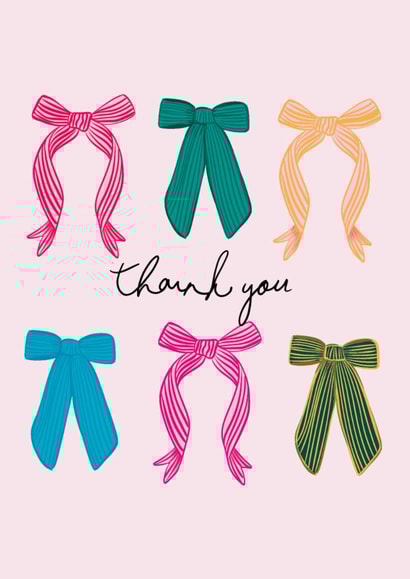 Pretty Thank You Card - Bows created by Fi Moszoro