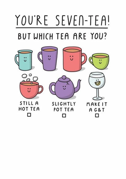 Cute Birthday Card - 70th - Tea - Gin created by mungo and shoddy