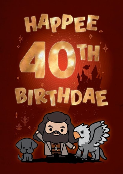 Cute Birthday Card - 40th - Harry Potter created by Cardology
