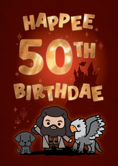 Cute Birthday Card - 50th - Harry Potter created by Cardology