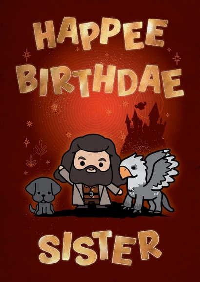 Cute Birthday Card - For Sister - Harry Potter created by Cardology