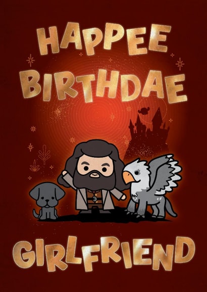 Cute Birthday Card - For Girlfriend - Harry Potter created by Cardology