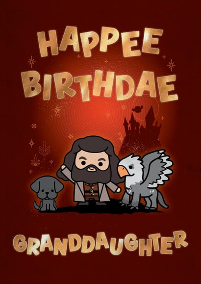 Cute Birthday Card - For Granddaughter - Harry Potter created by Cardology
