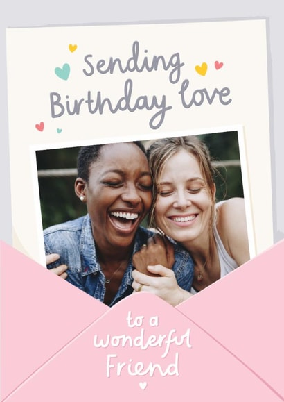 Classic Birthday Card - For Wonderful Friend - Letter created by Fliss Muir