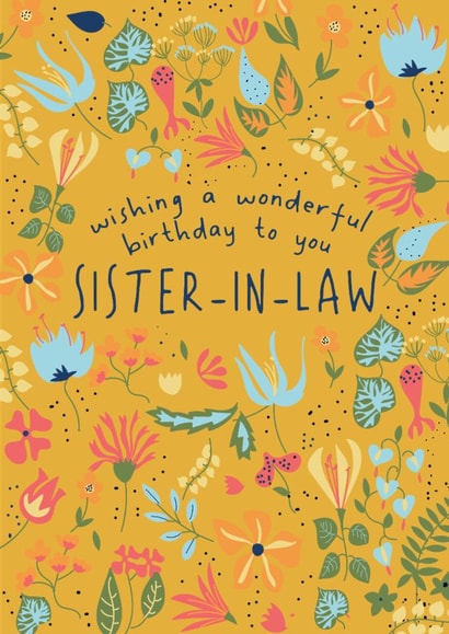 Pretty Birthday Card - For Sister-In-Law - Flowers created by @Laura Lonsdale Designs