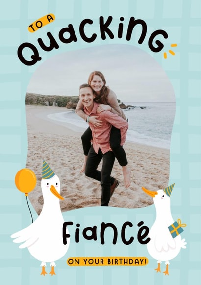 Cute Birthday Card - For Fiancé - Ducks created by Joanne Hawker
