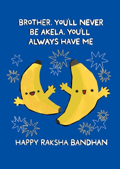 Cute Faith Card - Raksha Bandhan - Never Akela - For Brother created by The Playful Indian