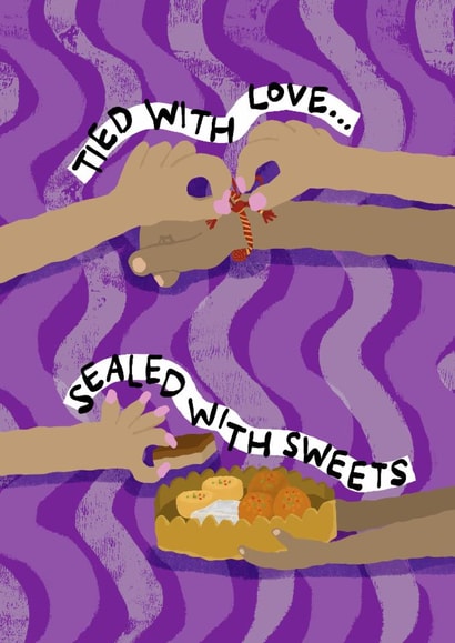 Cute Faith Card - Raksha Bandhan - Tied With Love - Sealed With Sweets created by The Playful Indian