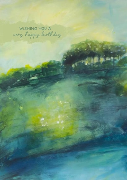 Arty Birthday Card - Woodland Landscape created by Heidi Clawson Art