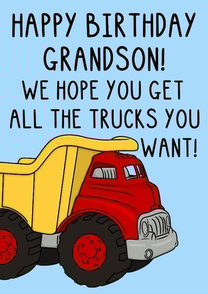 Classic Birthday Card - For Grandson - Trucks created by OhJaye