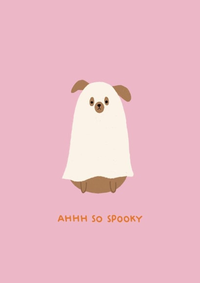 Cute Halloween Card - Dog Ghost created by Ella Goddard