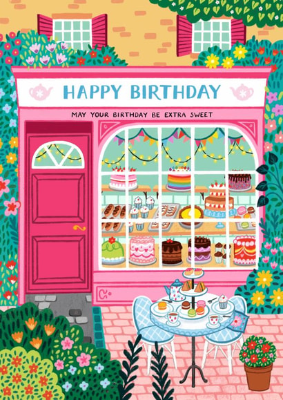 Pretty Birthday Card - Patisserie - Cake Café created by Pear Tree Press