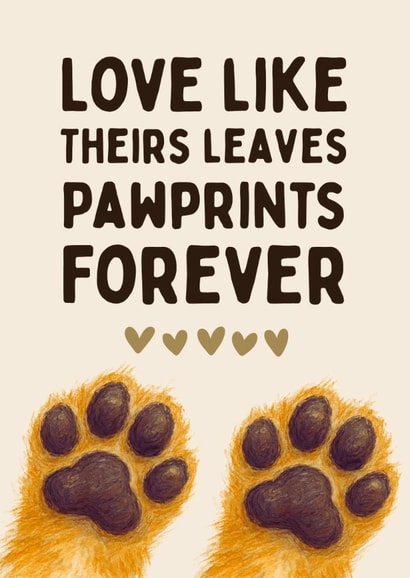 Cute Sympathy Card – Pet Loss - Cat Paws created by Hello Fridays Studio