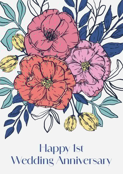 Classic Anniversary - 1st - Pretty Flowers created by Sazerelli Designs