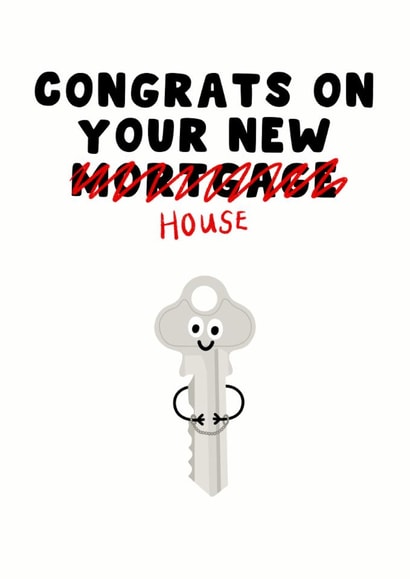 Funny New Home Card - Congrats - New Mortgage - House created by Pink Peach Cards