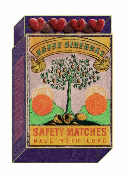 Arty Birthday Card - Match Box - Caridade created by OBJECTABLES