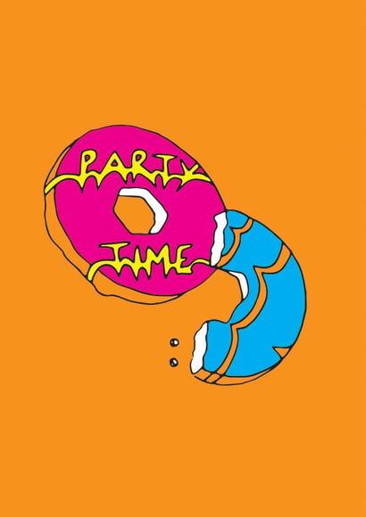 Fun Birthday Card - Party Ring - Party Time created by OBJECTABLES