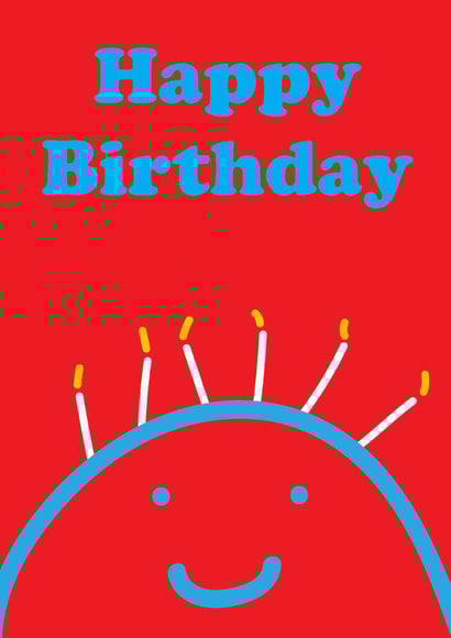 Cute Birthday Card - Smiley Face - Candles created by OBJECTABLES