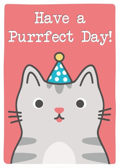 Funny Cat Birthday Card - Have a Purrfect Day! created by Knick Knack Crafts