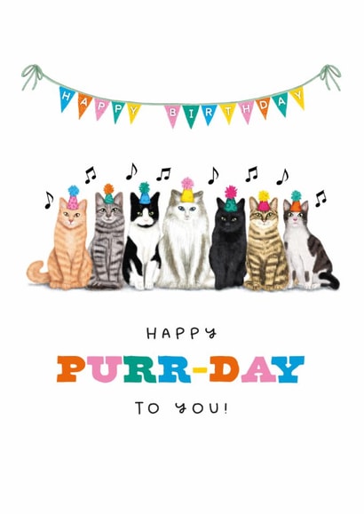 Cute Birthday Card - Cat Choir created by badgerbee design