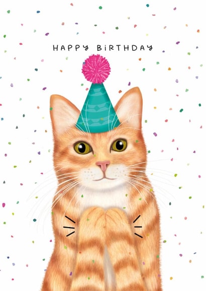 Cute Birthday Card - Ginger Cat created by badgerbee design
