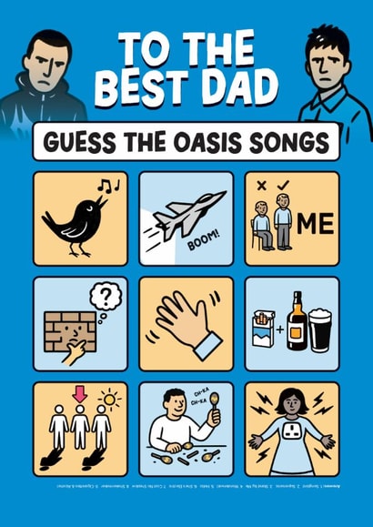 Fun Father's Day/Birthday Card - To The Best Dad - Oasis Songs created by Daniel Benney