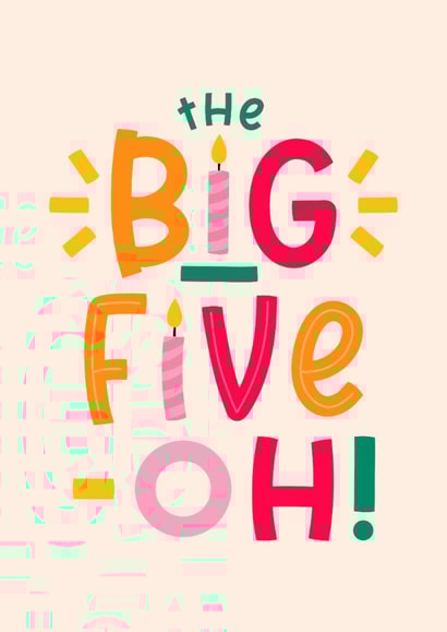 Classic Birthday Card - 50th - Big Five-Oh! created by Joanne Hawker