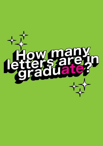 Graduation card - stylish - typography - for her created by Becky Alice