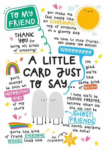 Cute Thank You/Love & Friendship Card - For Friend - A Little Card Just To Say created by Twisted Haggis