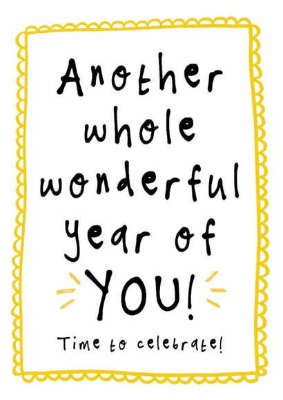 Classic Birthday Card - Wonderful Year Of You created by Bow & Bell