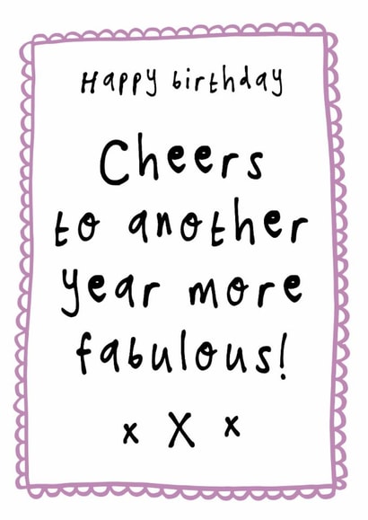 Classic Birthday Card - Another Year More Fabulous created by Bow & Bell