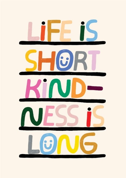 Heartfelt Just Because Motivational Card – Kate Smith Co. - Colourful Positive Message in Block Letters created by Danilo