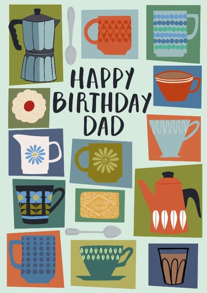 Classic Birthday Card - For Dad - Coffee Mugs created by Nina Raby - Jones