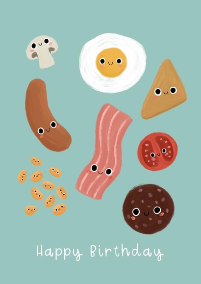 Cute Birthday Card - Breakfast Food created by Becky Down
