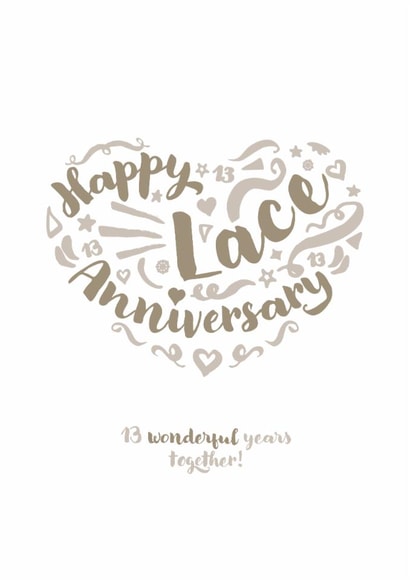 Classic Anniversary Card - 11th - Lace created by Fatchair Print