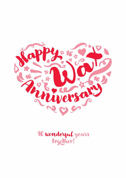 Classic Anniversary Card - 16th - Wax created by Fatchair Print