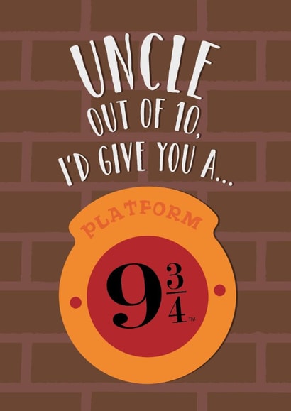 Fun Birthday Card - For Uncle - Platform 9 3/4 Hogwarts Express - Harry Potter created by Cardology