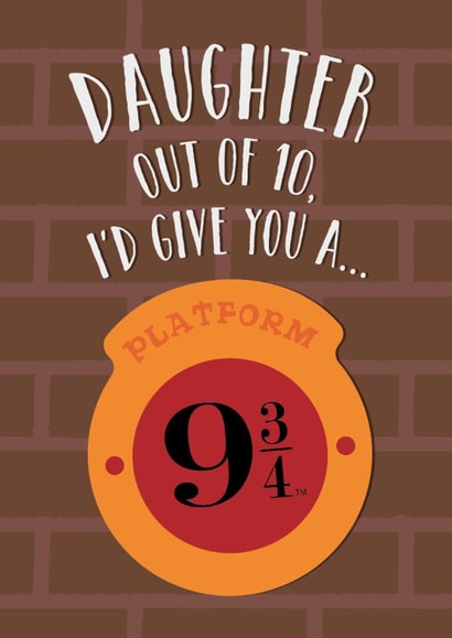 Fun Birthday Card - For Daughter - Platform 9 3/4 - Harry Potter created by Cardology