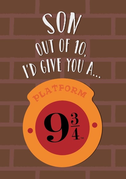 Fun Birthday Card - For Son - Platform 9 3/4 - Hogwarts Express - Harry Potter created by Cardology