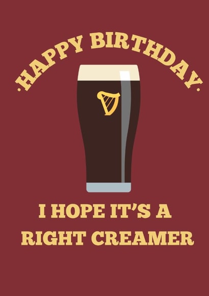 Creamy Guinness Birthday Card – A Creamy Greeting for the Ultimate Guinness Fan created by Joanna