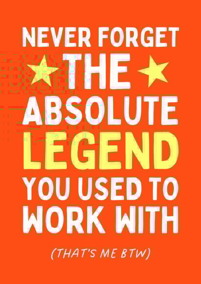 Funny Leaving Card - Never Forget created by Sundiva Designs