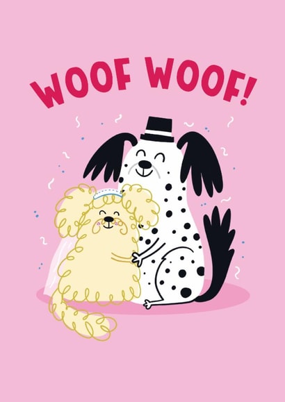Cute Wedding Card - For Dog Lovers - Bride And Groom created by Lucy Maggie Designs