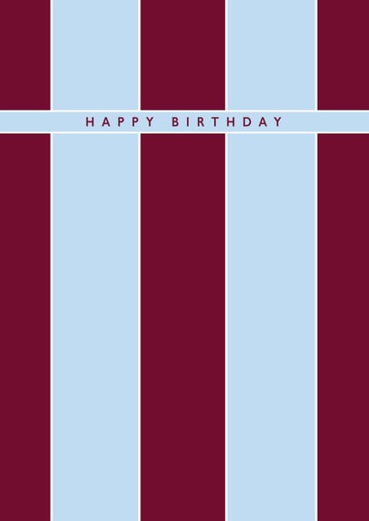 Classic Birthday Card - Aston Villa Football - Stripes created by Rebecca Prinn