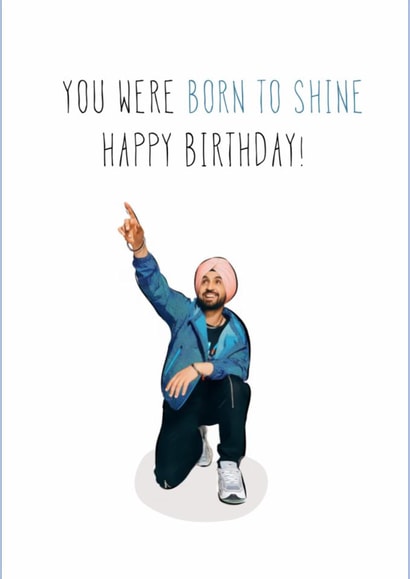 You were born to shine - Diljit birthday card created by Rangoli Official