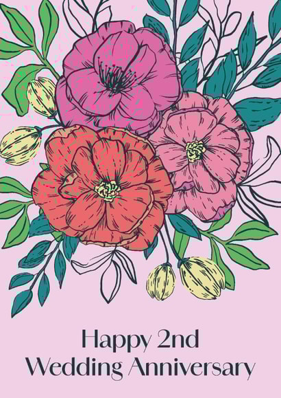 Classic Anniversary Card - 2nd - Pretty Florals created by Sazerelli Designs