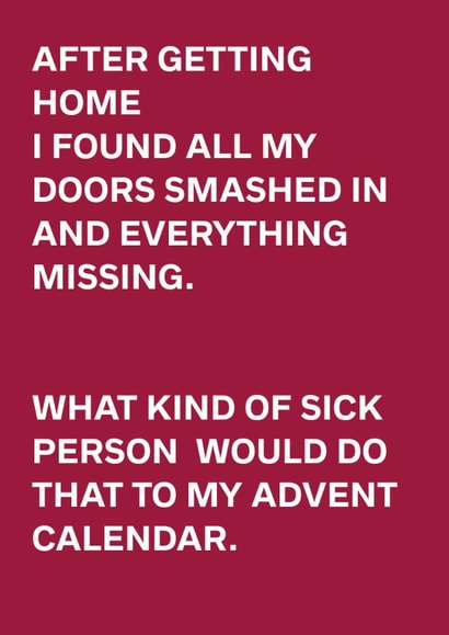 Funny Christmas Card - Advent Calendar created by original fox designs