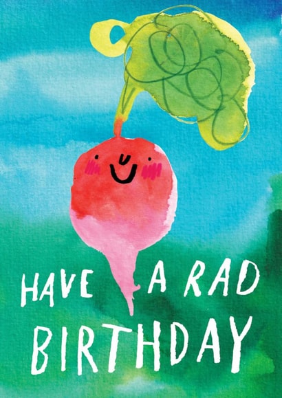 Cute Birthday Card - Rad - Radish created by Jelly Armchair