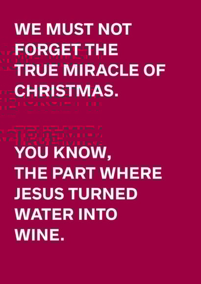 Funny Christmas Card - Water Into Wine created by original fox designs